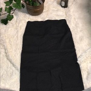 Pinstripe Pencil Skirt with Slit